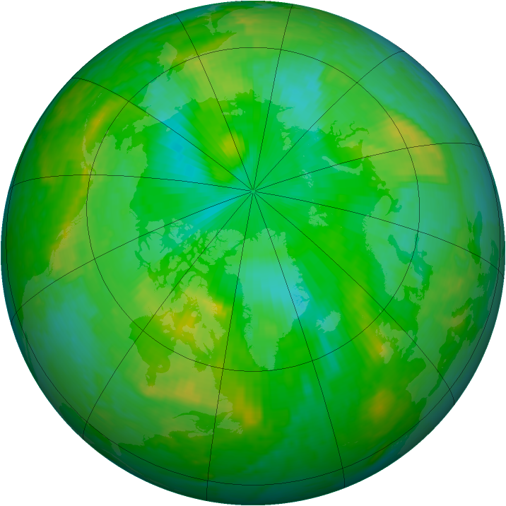 Arctic ozone map for 19 July 2002